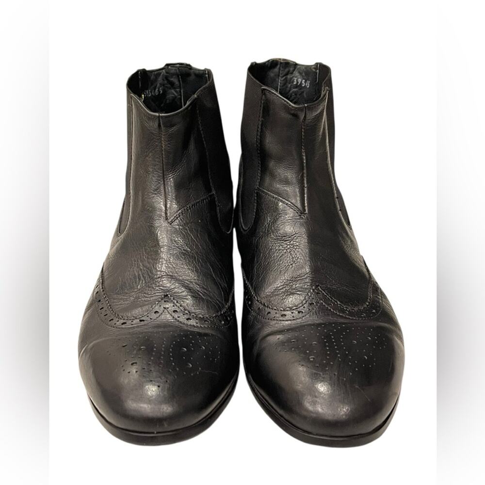 Paul Smith Black Leather Brogue Boots Size:9